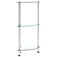 vidaXL Hylla 3 hyllplan transparent 30x30x67 cm härdat glas
