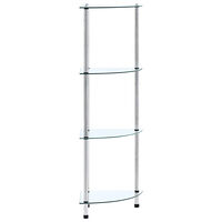 vidaXL Hylla 4 hyllplan transparent 30x30x100 cm härdat glas