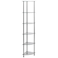 vidaXL Hylla 6 hyllplan transparent 30x30x160 cm härdat glas