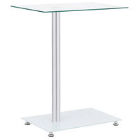 vidaXL U-format sidobord genomskinligt 45x30x58 cm härdat glas