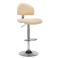 vidaXL Barstol gräddvit konstläder