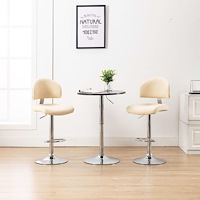 vidaXL Barstolar 2 st gräddvit konstläder