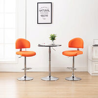 vidaXL Barstolar 2 st orange konstläder