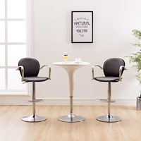 vidaXL Barstolar med armstöd 2 st brun konstläder