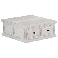 vidaXL Soffbord vit 70x70x30 cm massivt mangoträ