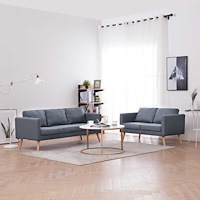 vidaXL Soffgrupp med 2-sits och 3-sits tyg mörkgrå