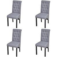 vidaXL Matstolar 4 st ljusgrå tyg