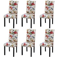 vidaXL Matstolar 6 st flerfärgad tyg