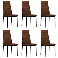 vidaXL Snurrbara matstolar 6 st brun tyg