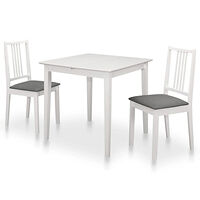 vidaXL Matgrupp 3 delar MDF vit