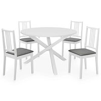 vidaXL Matgrupp 5 delar MDF vit