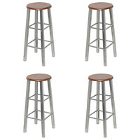 vidaXL Barstolar 4 st silver och brun MDF