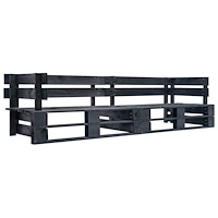 vidaXL Pallsoffa 2-sits svart trä