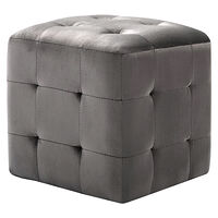 vidaXL Sittpuff 2 st grå 30x30x30 cm sammetstyg