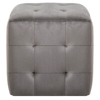 vidaXL Sittpuff 2 st grå 30x30x30 cm sammetstyg
