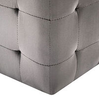 vidaXL Sittpuff 2 st grå 30x30x30 cm sammetstyg