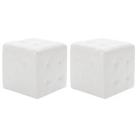 vidaXL Sittpuff 2 st vit 30x30x30 cm konstläder