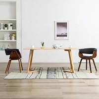 vidaXL Matstolar 2 st grå böjträ och tyg