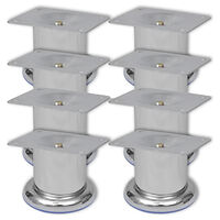 vidaXL Runda soffben 8 st krom 60 mm