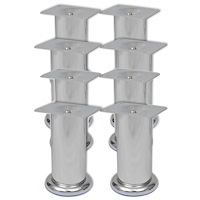 vidaXL Runda soffben 8 st krom 120 mm