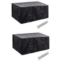 vidaXL Överdrag för trädgårdsmöbler 2 st 8 öljetter 180x140cm