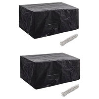 vidaXL Överdrag för trädgårdsmöbler 2 st 8 öljetter 180x140cm