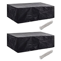 vidaXL Överdrag för trädgårdsmöbler 2 st 10 öljetter 300x140 cm
