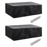 vidaXL Överdrag för trädgårdsmöbler 2 st 10 öljetter 300x140 cm