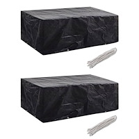 vidaXL Överdrag för trädgårdsmöbler 2 st 8 öljetter 200x160x70 cm