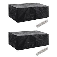 vidaXL Överdrag för trädgårdsmöbler 2 st 8 öljetter 200x160x70 cm