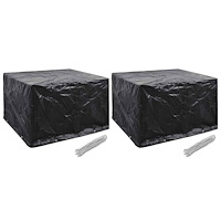 vidaXL Överdrag för trädgårdsmöbler 2 st 8 öljetter 135x135x90 cm