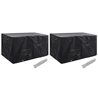 vidaXL Överdrag för trädgårdsmöbler 2 st 8 öljetter 180x70x90 cm