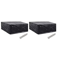 vidaXL Överdrag för trädgårdsmöbler 2 st 10 öljetter 260x260x90 cm