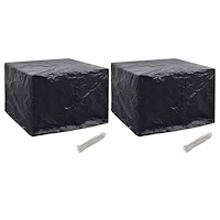 vidaXL Överdrag för trädgårdsmöbler 2 st 8 öljetter 122x112x98 cm