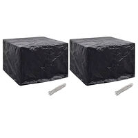 vidaXL Överdrag för trädgårdsmöbler 2 st 8 öljetter 122x112x98 cm