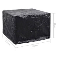vidaXL Överdrag för trädgårdsmöbler 2 st 8 öljetter 122x112x98 cm