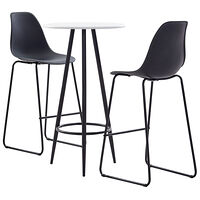 vidaXL Bargrupp 3 delar plast svart