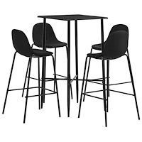 vidaXL Bargrupp 5 delar tyg svart