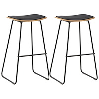 vidaXL Barstolar 2 st svart konstläder