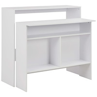 vidaXL Barbord med 2 bordsskivor vit 130x40x120 cm