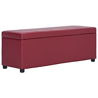 vidaXL Bänk med förvaringsutrymme 116 cm vinröd konstläder
