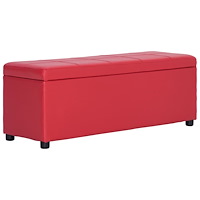 vidaXL Bänk med förvaringsutrymme 116 cm röd konstläder