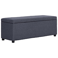 vidaXL Bänk med förvaringsutrymme 116 cm mörkgrå polyester