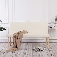 vidaXL Bänk 139,5 cm konstläder gräddvit