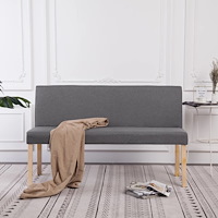vidaXL Bänk 139,5 cm konstläder ljusgrå