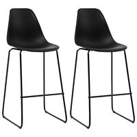 vidaXL Barstolar 2 st svart plast