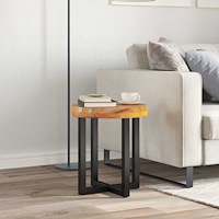 vidaXL Soffbord 40x45 cm massiv teak och polyresin