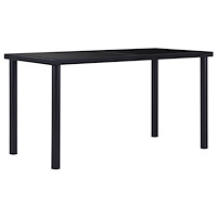 vidaXL Matbord svart 140x70x75 cm härdat glas