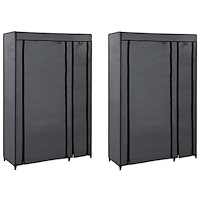 vidaXL Resegarderob 2 st grå 110x45x175 cm tyg