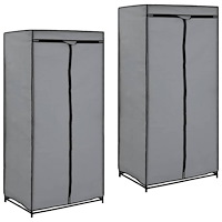 vidaXL Garderober 2 st grå 75x50x160 cm